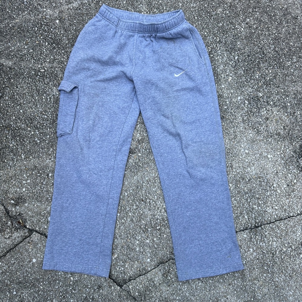 Nike Mens Gray Cargo Sweatpants Fleece Joggers Youth L 14-16 Fits Mens XS/S